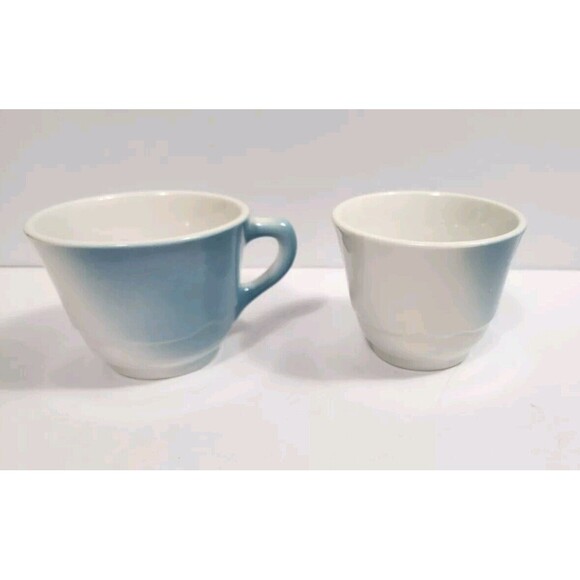 Vintage Jackson Custom China Mugs Set Of Two Blue White Fade K8 - Picture 5 of 8